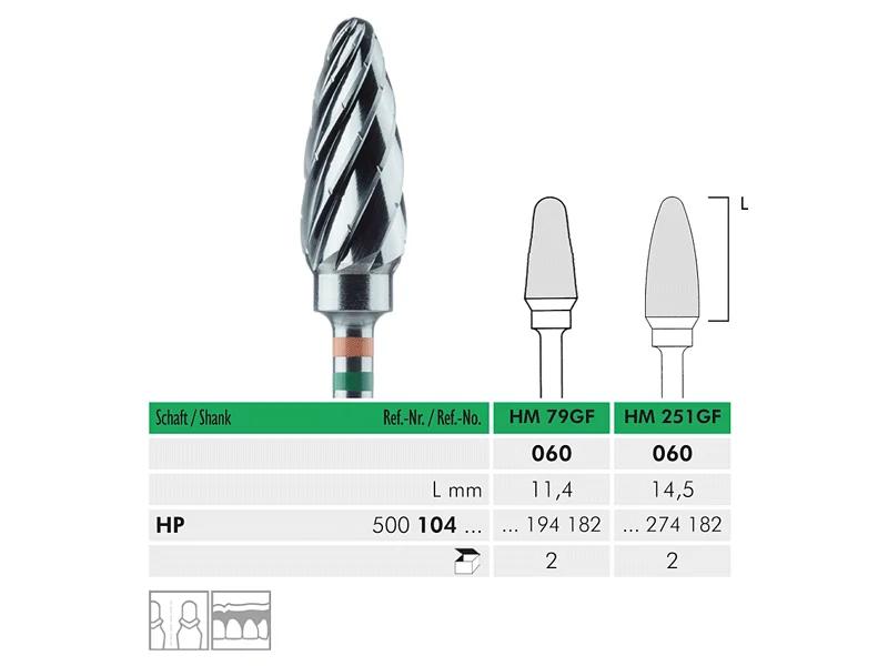 HM 251 GF HP 060 fraise en carbure de tungstène
