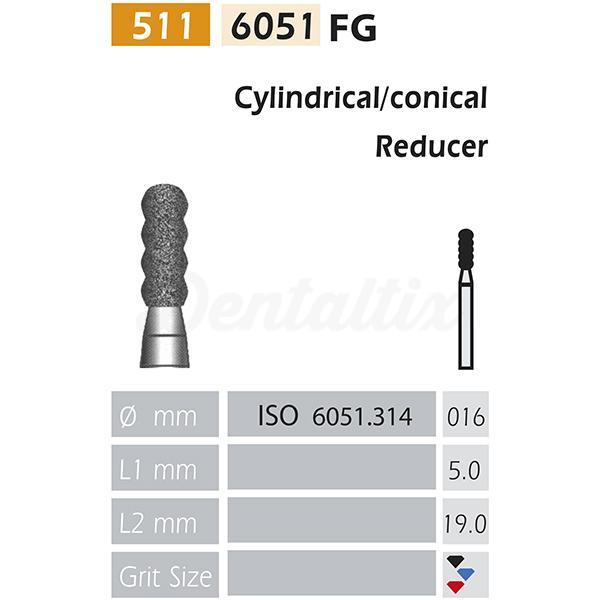 Fraise diamantée 6051 FG à anneaux (5 pièces)