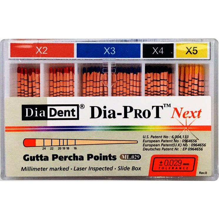 Pointes de gutta-percha DiaDent Dia-ProT NEXT graduées
