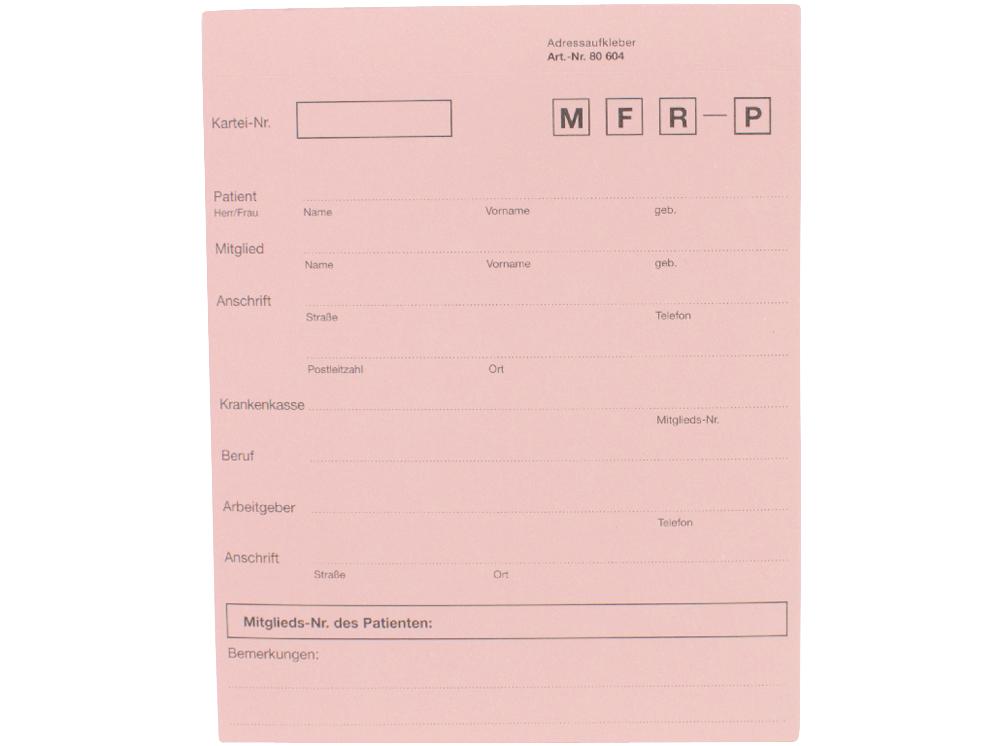 Feuille d'adresse rose A5 504 50p.
