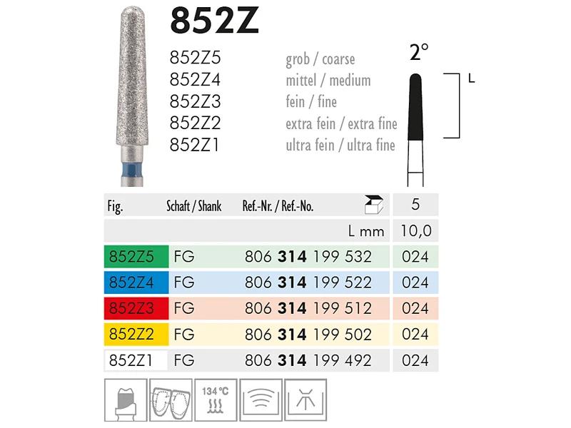 852 Z instrument diamanté pour zirconium