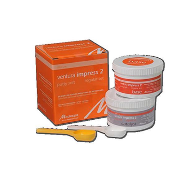 Ventura Impress 2 Putty Soft : Silicone pour empreintes dentaires (2 x 300 ml)