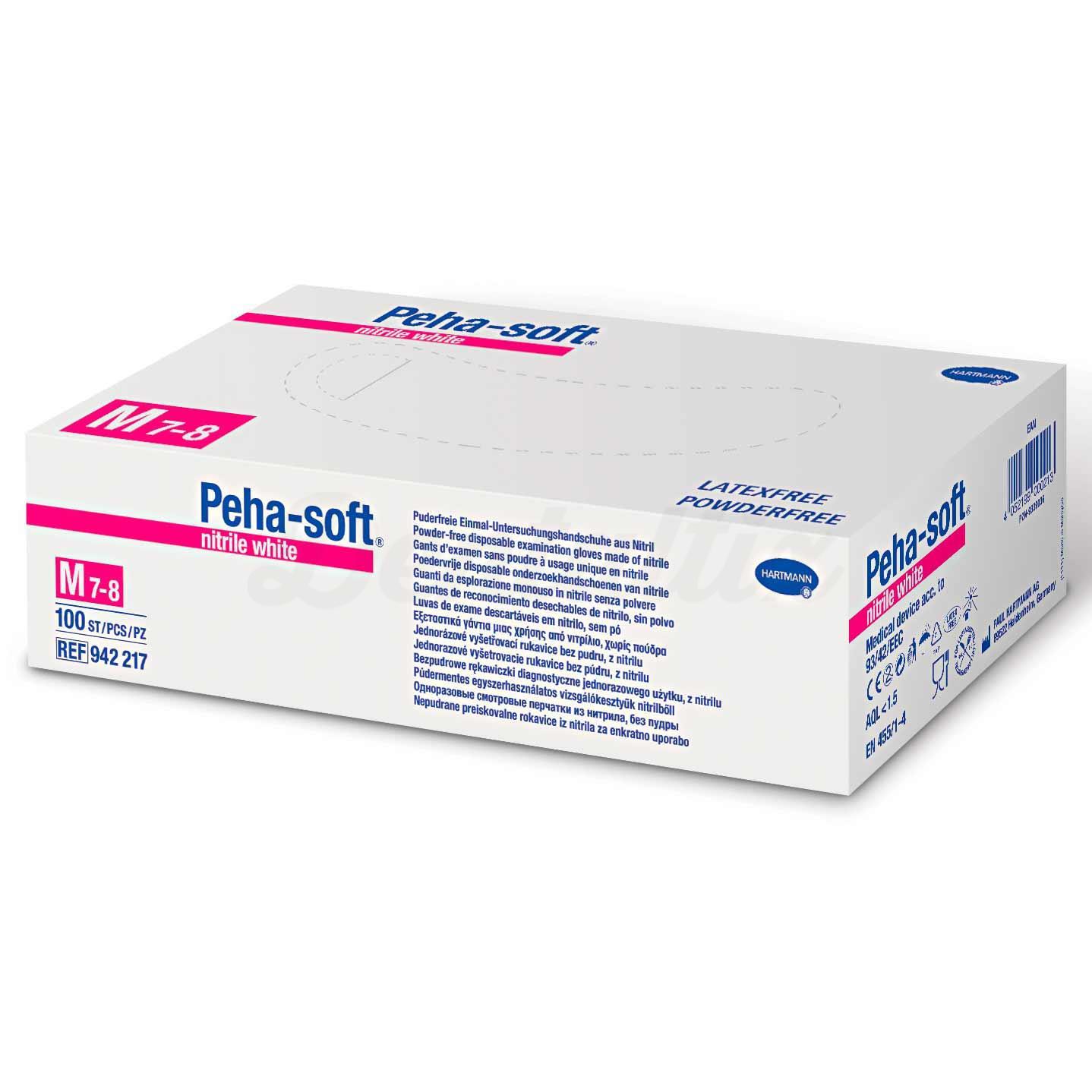 Gants d'Examen Peha-Soft Nitrile White Non Poudres (200)
