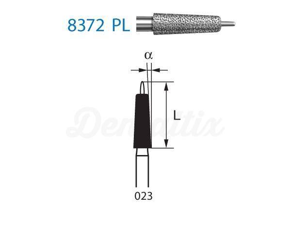 Fraise diamantée 372PL pour FG de forme cylindrique (5 pcs)