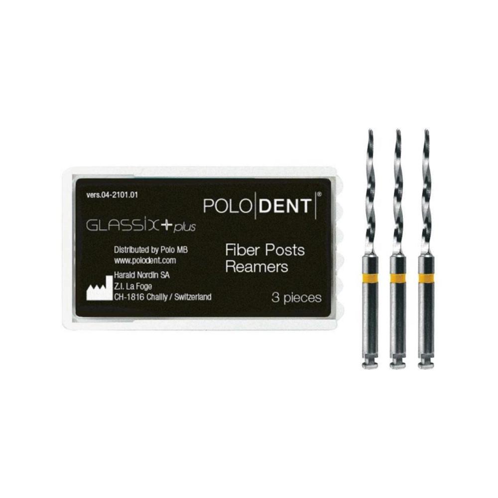 PoloDent Glassix +Plus Fiber Posts Reamers no.2 1,5-0,8 mm 3 pcs