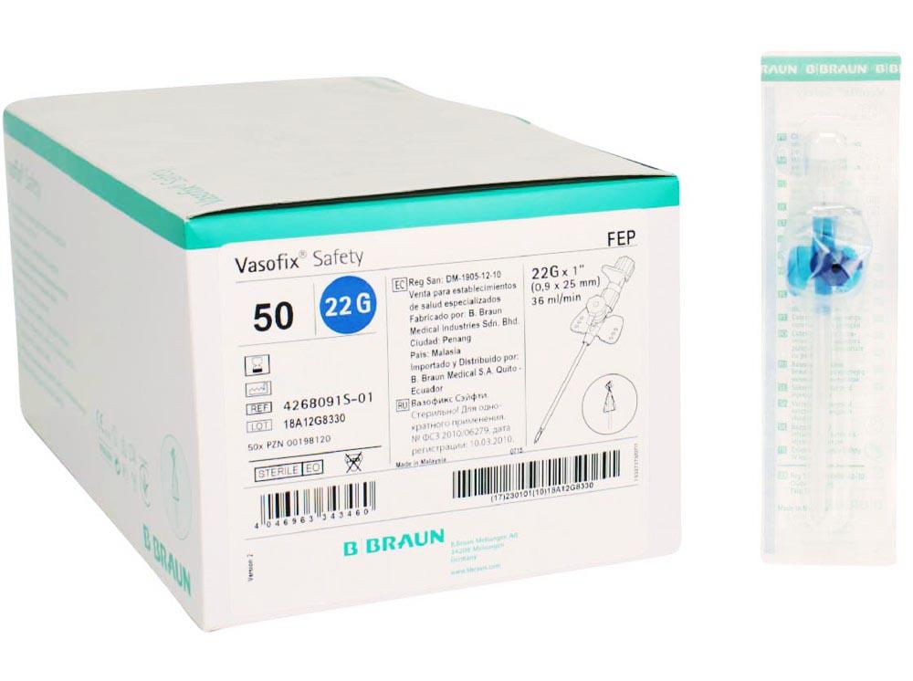 Vasofix Safety 0,9 x 25mm G22 bleu