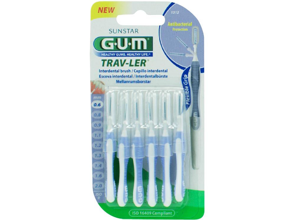 GUM TRAV-LER 0,6 kaars lichtblauw 6st.