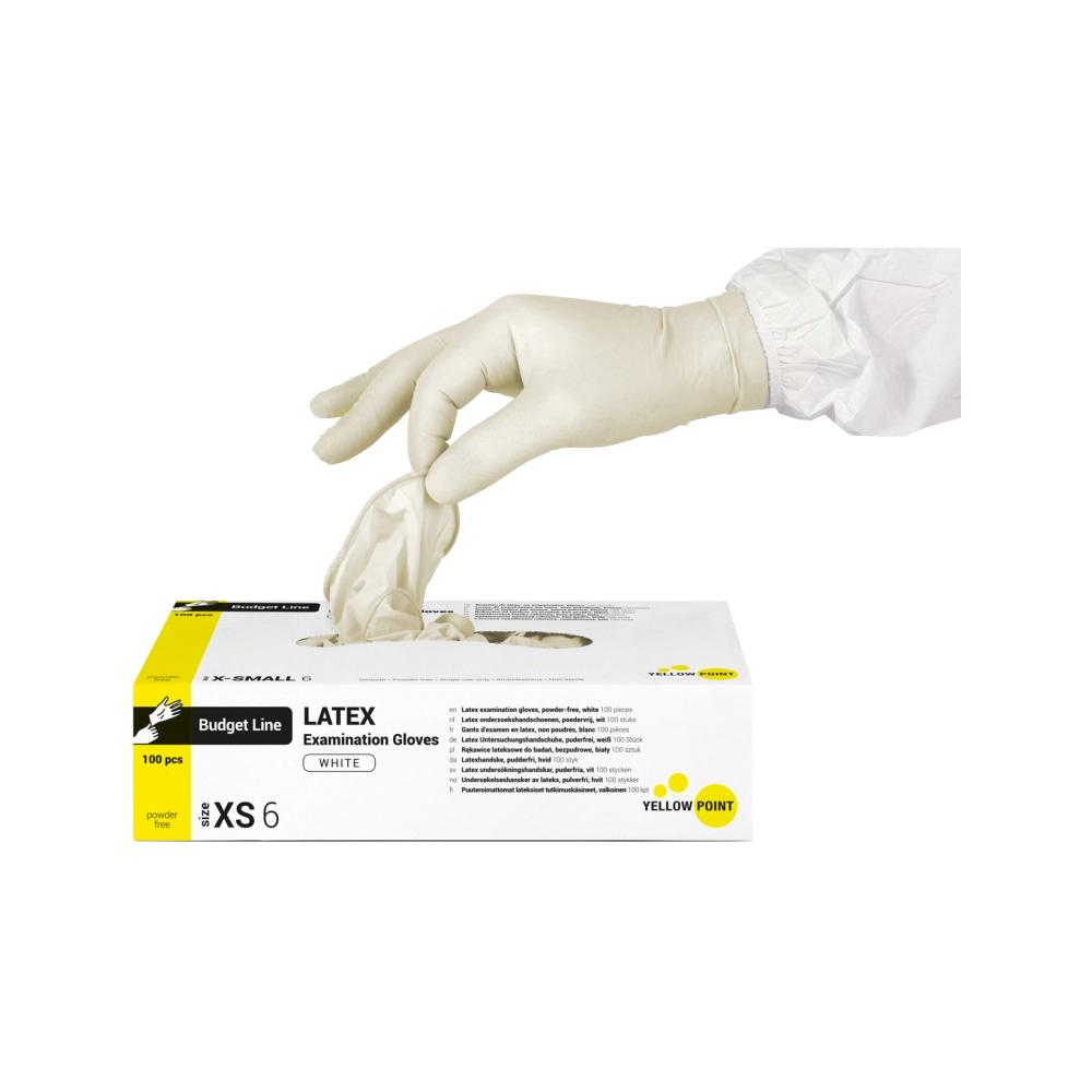 Yellow Point Budget Line Gants Latex non poudrés blanc x-small 100 pcs