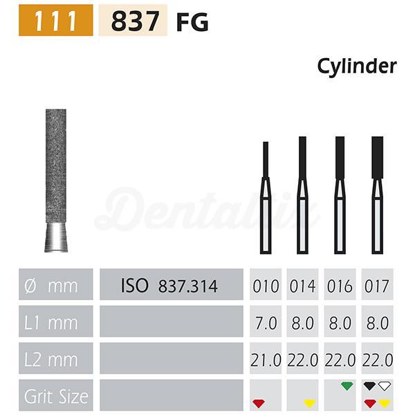 Fraise diamantée 837 FG cylindrique plate BADER (5 pcs)