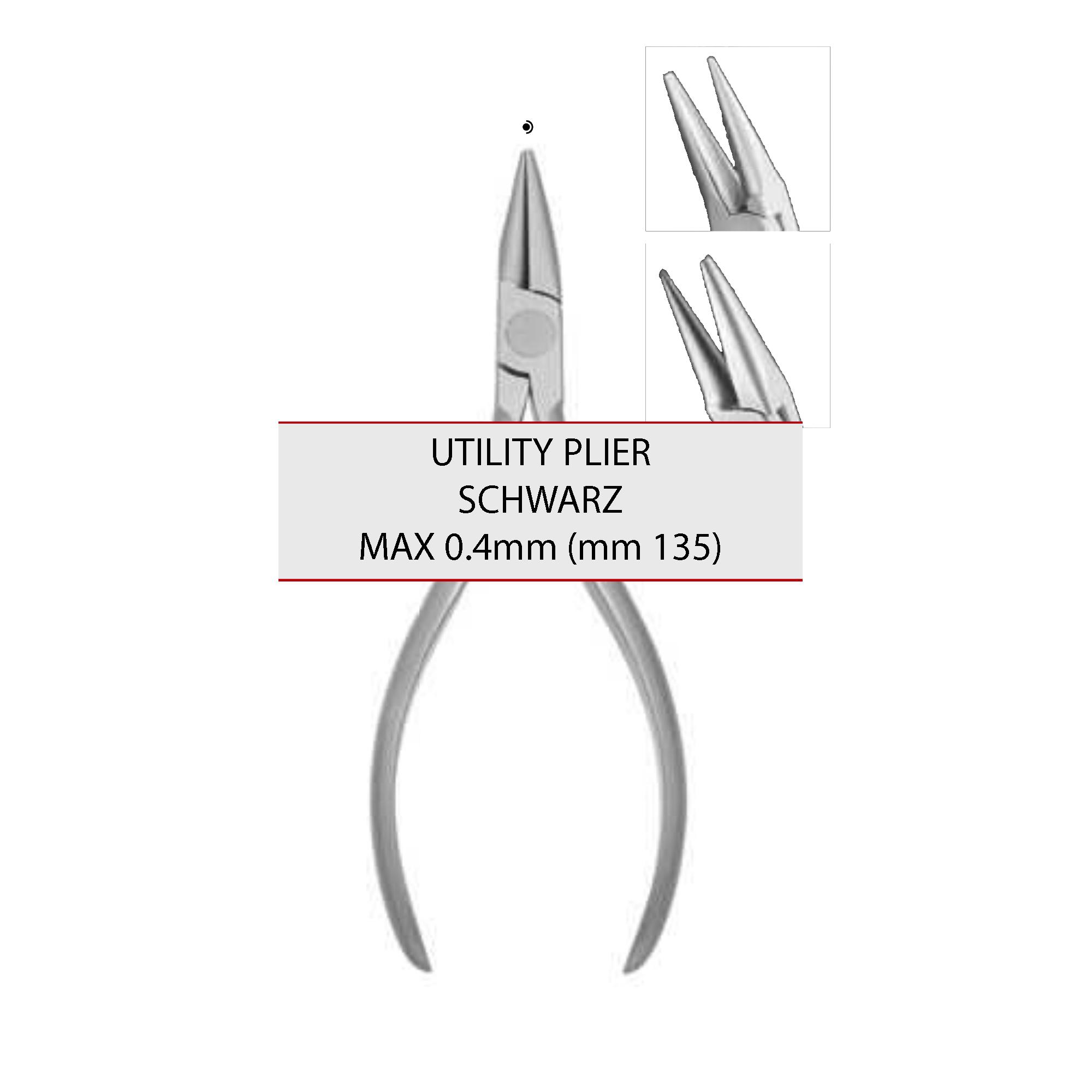 Pince orthodontique Schwarz (fil max 0,4 mm, 135 mm) réf. 1023-2