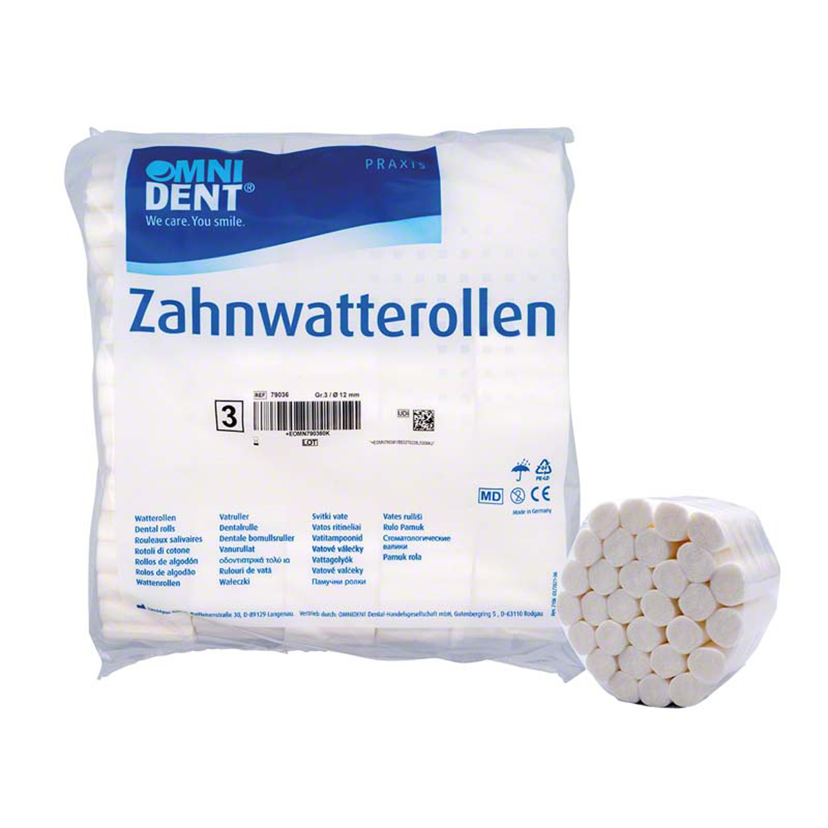 Omnident® Rouleaux Salivaires - Nr. 3 (Ø12mm)