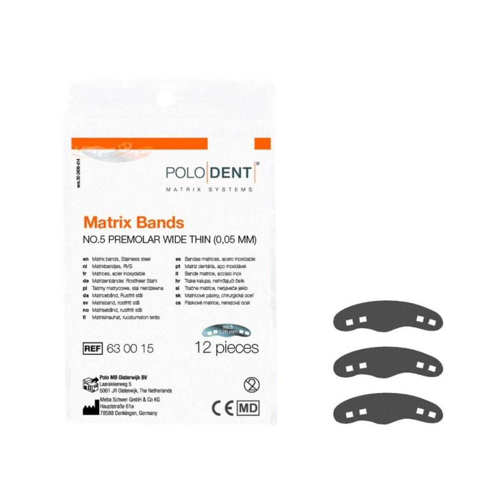 PoloDent Matrices no.5 prémolaires fin 0,05 mm 12 pcs