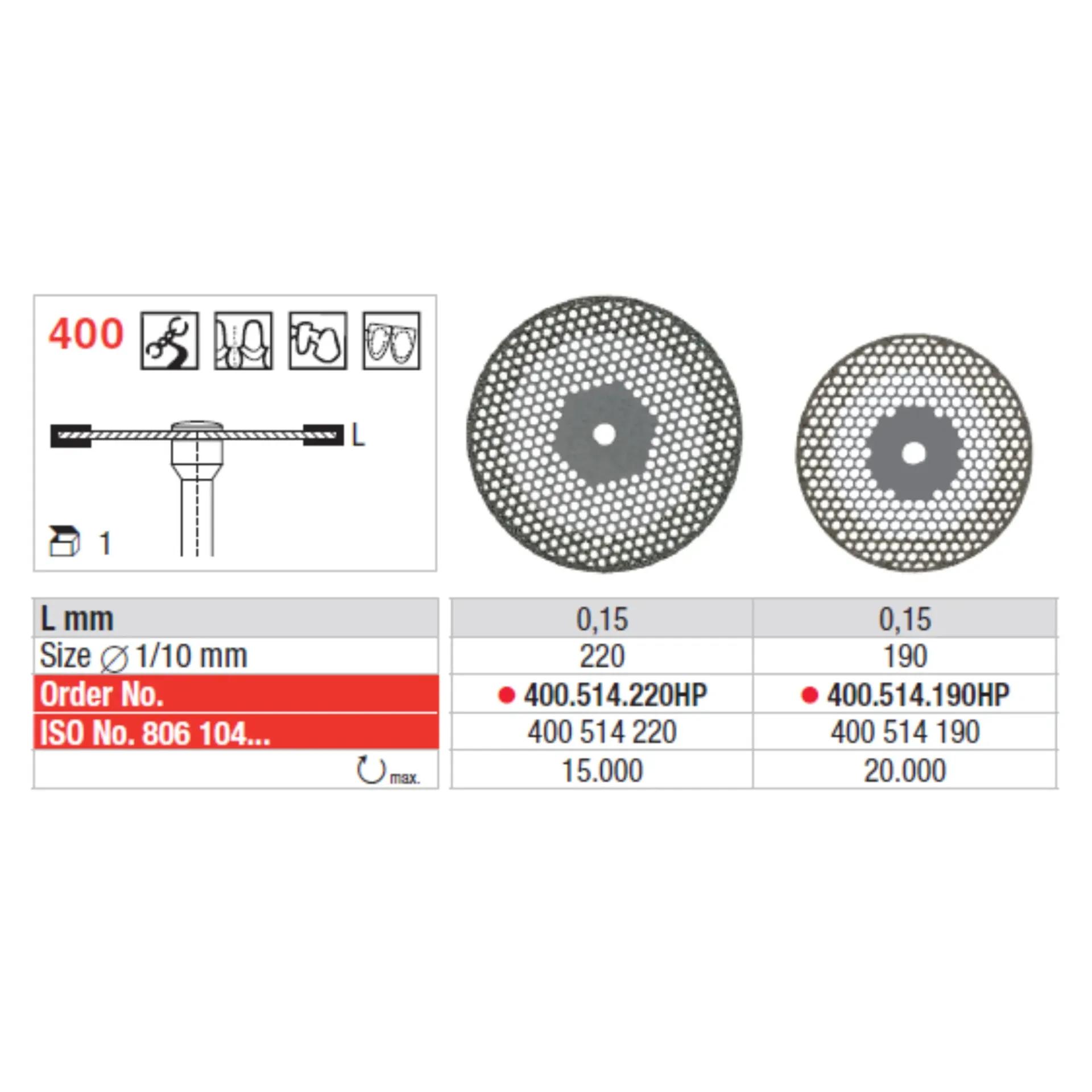Diamant - Geperforeerde schijf #400 HP (1)