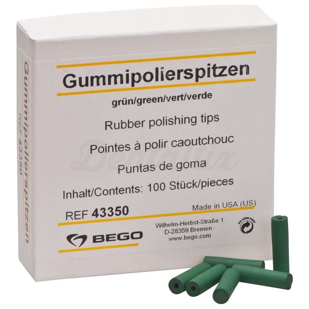Rubber polijstpunten groen 100st