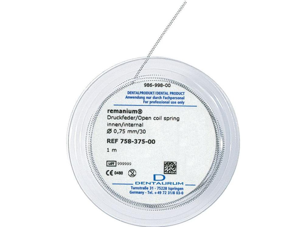 remanium® roestvrijstalen drukveer, binnendiameter 0,75 mm / 30