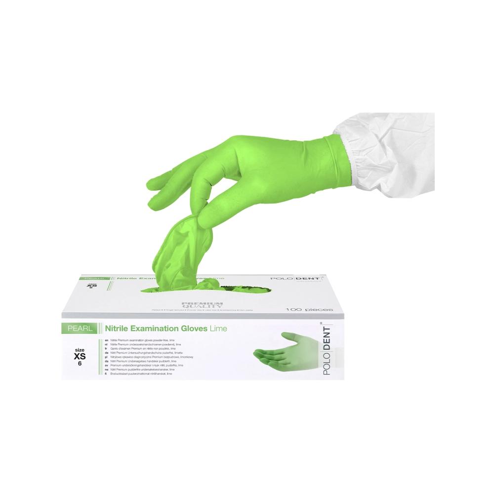 PoloDent Pearl nitrile non poudrés citron vert x-small 100 pcs