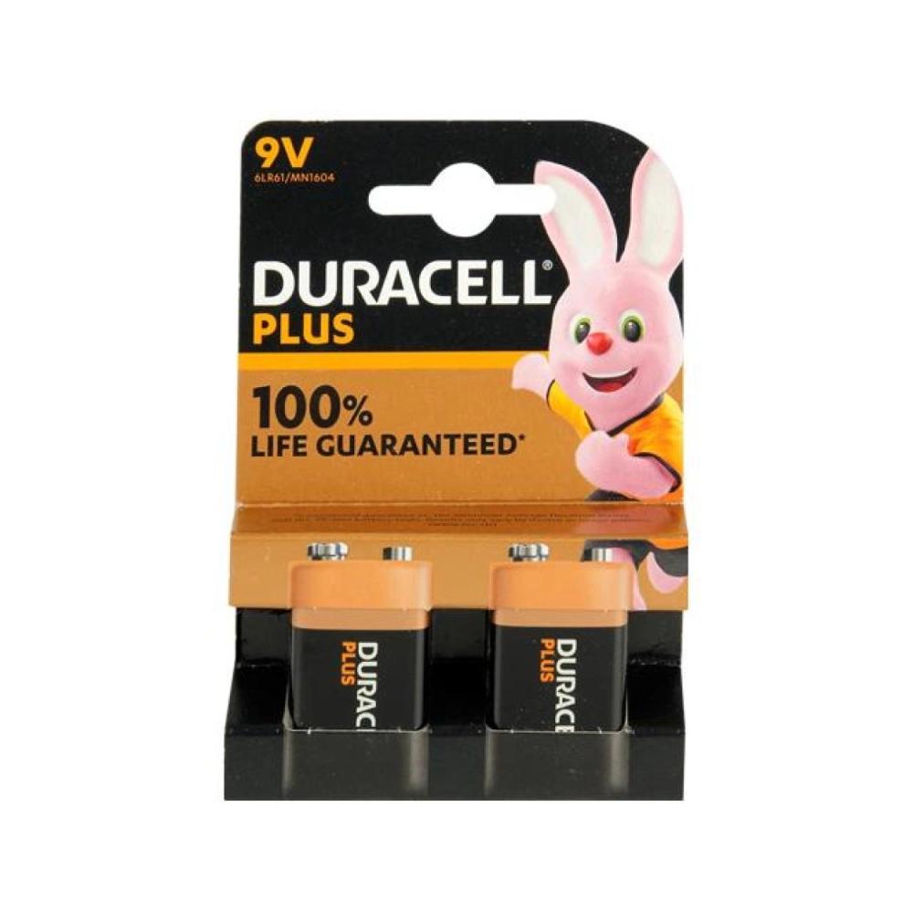 Duracell Batterie pile carrée 9V 2 pcs
