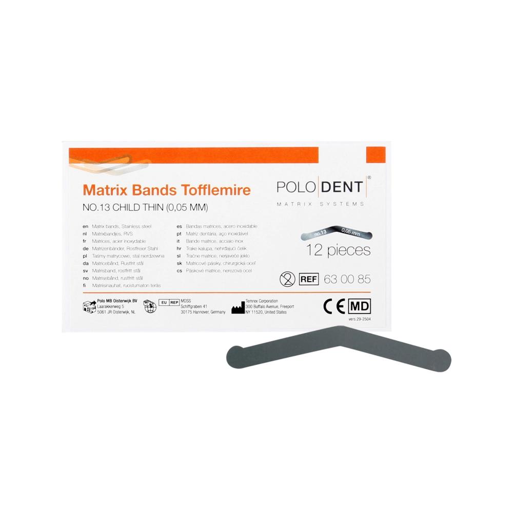 PoloDent Matrices no.13 Tofflemire fin 0,05 mm 12 pcs