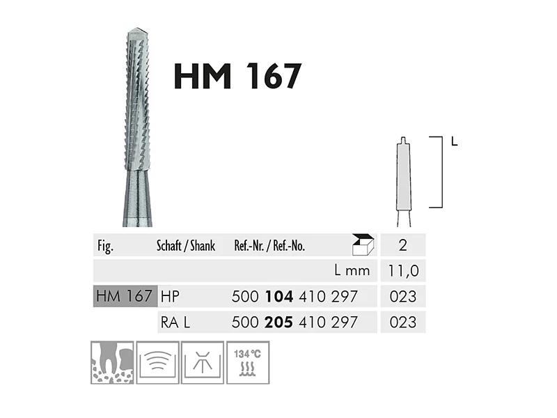 HM 167 fraise en carbure de tungstène chirurgical