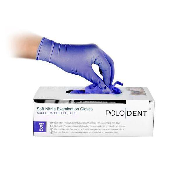 PoloDent Soft gants nitrile bleus Small (100 pcs)