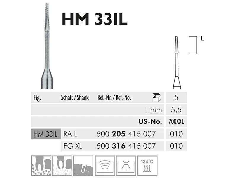 HM 33 IL chirurgische hardmetaalboor
