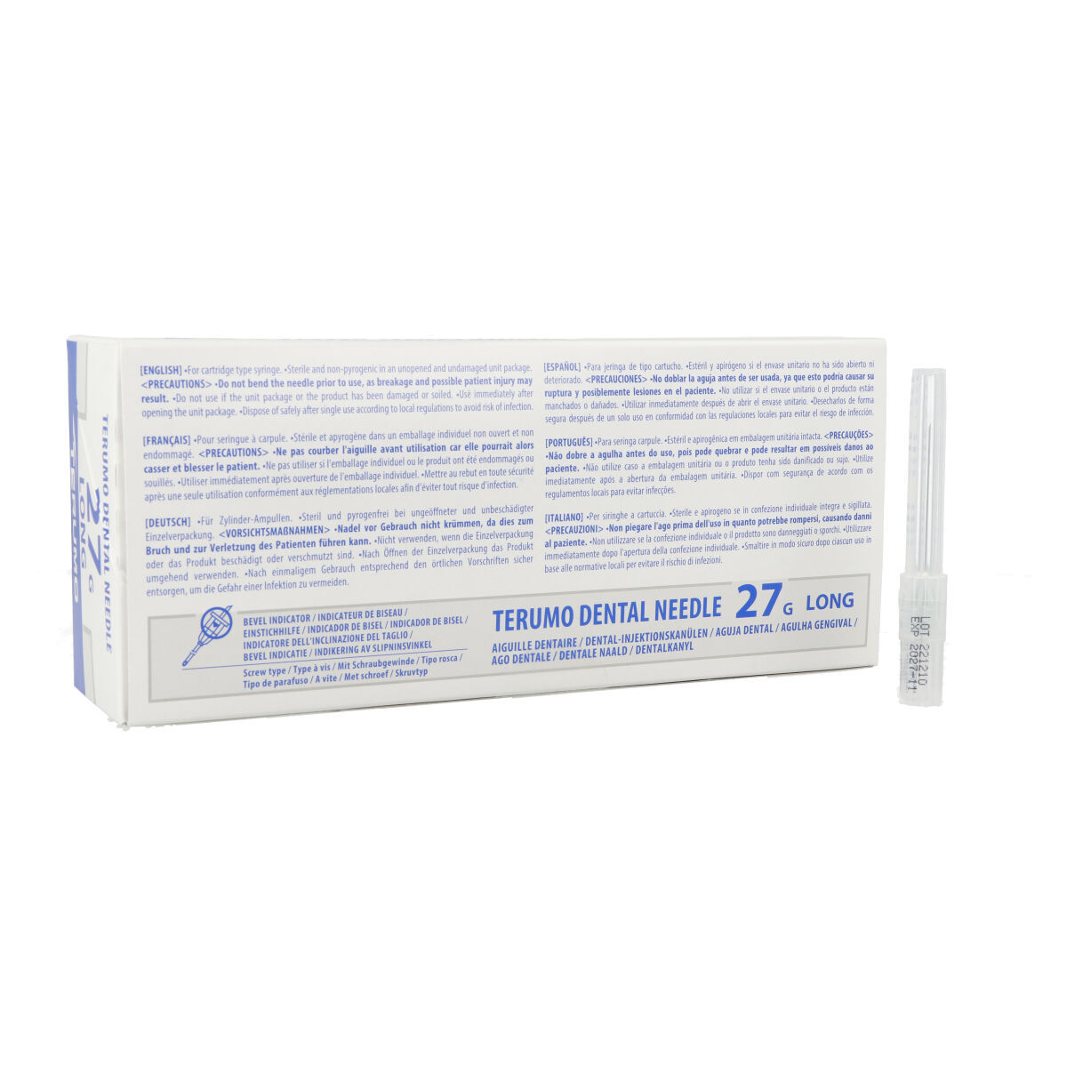 Terumo plastic hub 27G 0,4x35mm long jaune