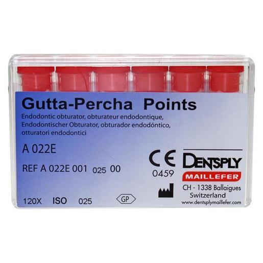 Pointes de gutta-percha A022C/E .02 / 29 mm blanc/rose 015-080 (120 pcs)