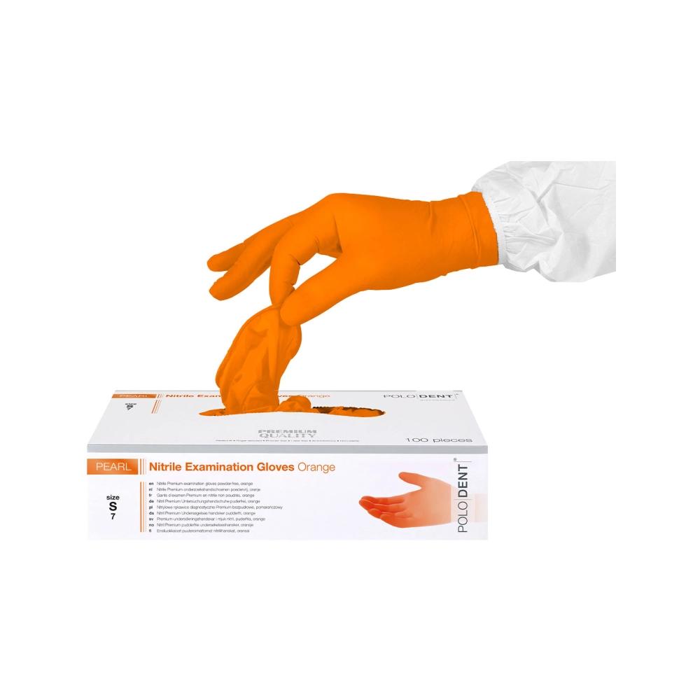 PoloDent Pearl nitrile non poudrés orange small 100 pcs