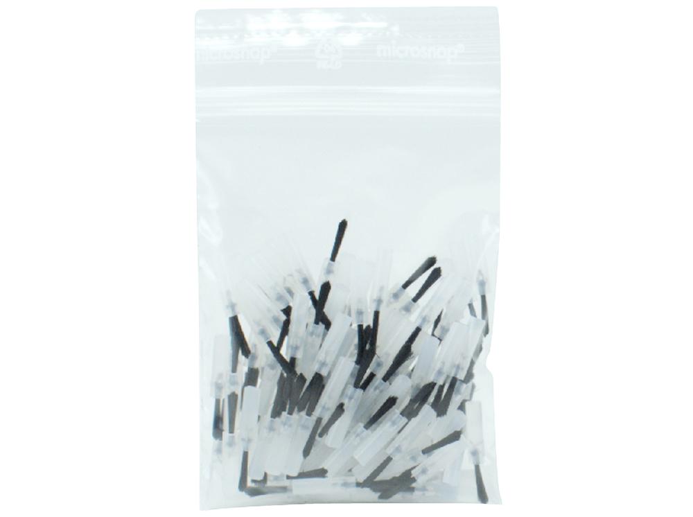 Inserts de pinces transpa/noir moyen 100p.