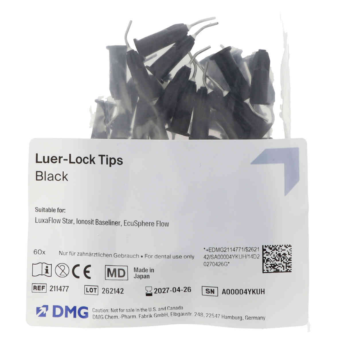 DMG Luer-Lock embouts d'application noir