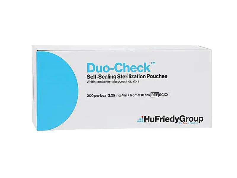 Duo-Check self-seal sterilization pouches (6 x 10 cm)