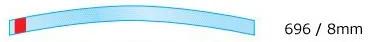 Strips Transp Gebogen 8Mm