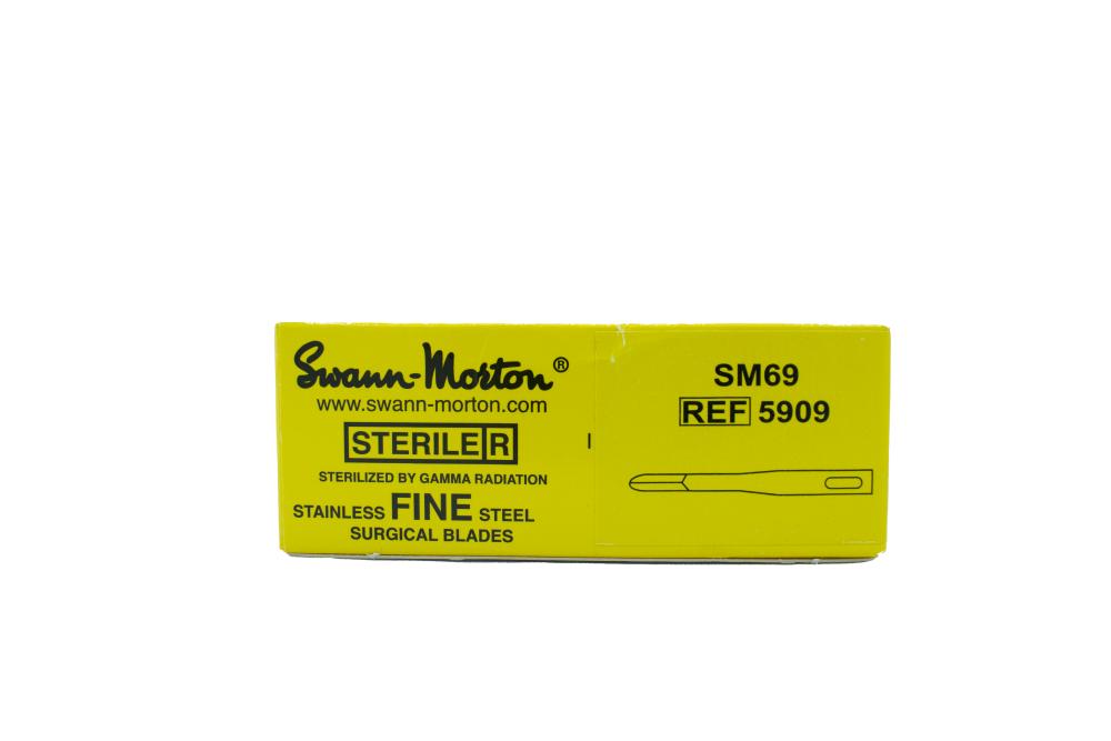 Chirurgisch lemmet StainlessFINEsteel (25 microlemmen) sm69 (dubbel) Swann-Morton ref. 1009-13