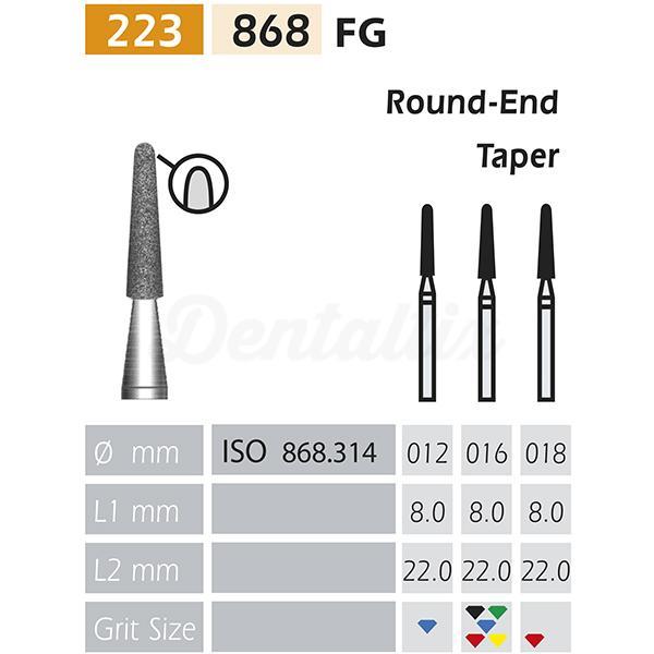Fraise diamantée 868 FG conique ronde (5 pcs)