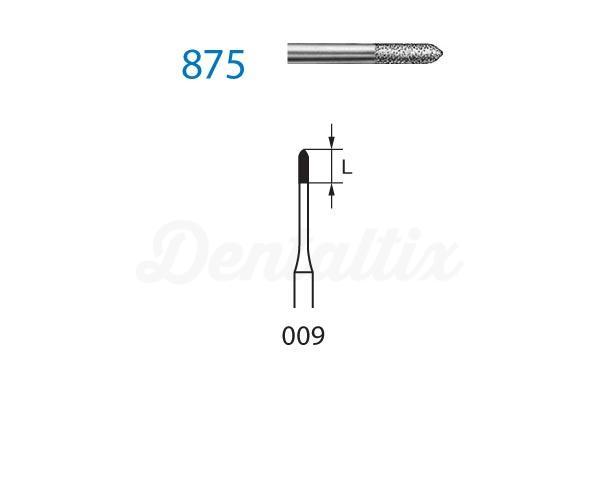 Fraise diamantée 875 pour FG en forme de torpille (5 pcs)