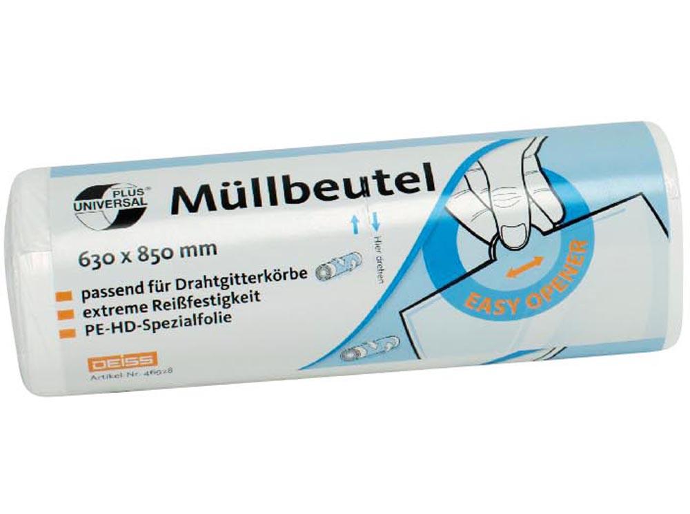 Afvalzakken 60-80Ltr 63x85cm wit Rl