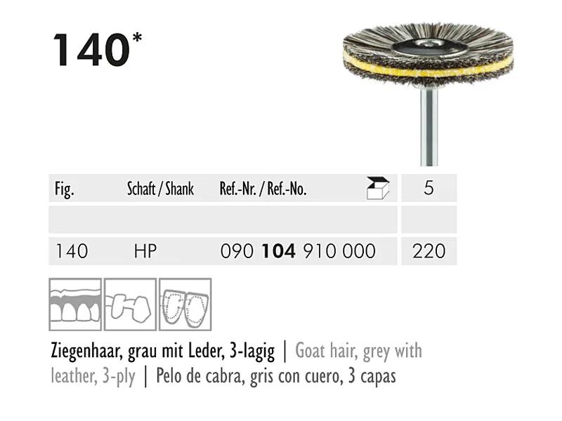 140 HP 220 brosse à polir (Goat hair, grey with leather, 3-ply)