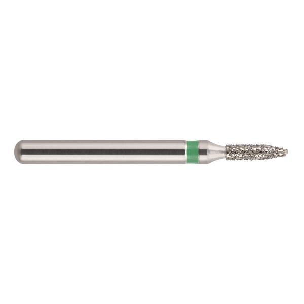 Fraises diamantées NeoDiamond FG - 247 flamme - ISO 016, gros (vert), 10 pcs