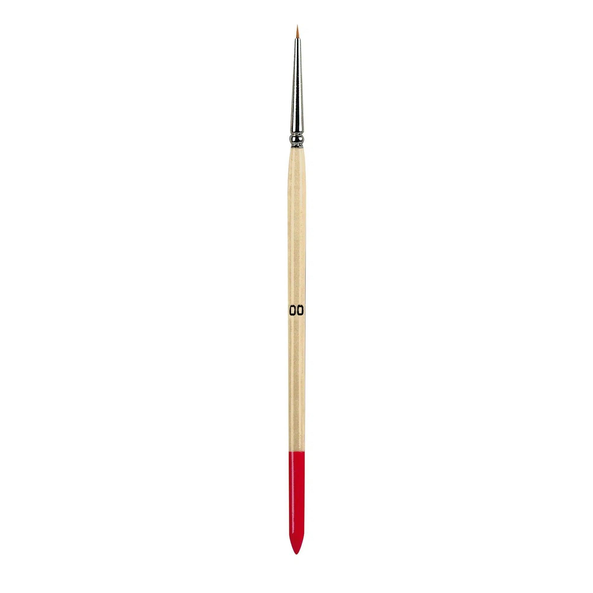 Pinceau à céramique manche en bois Asa Dental #00 rouge