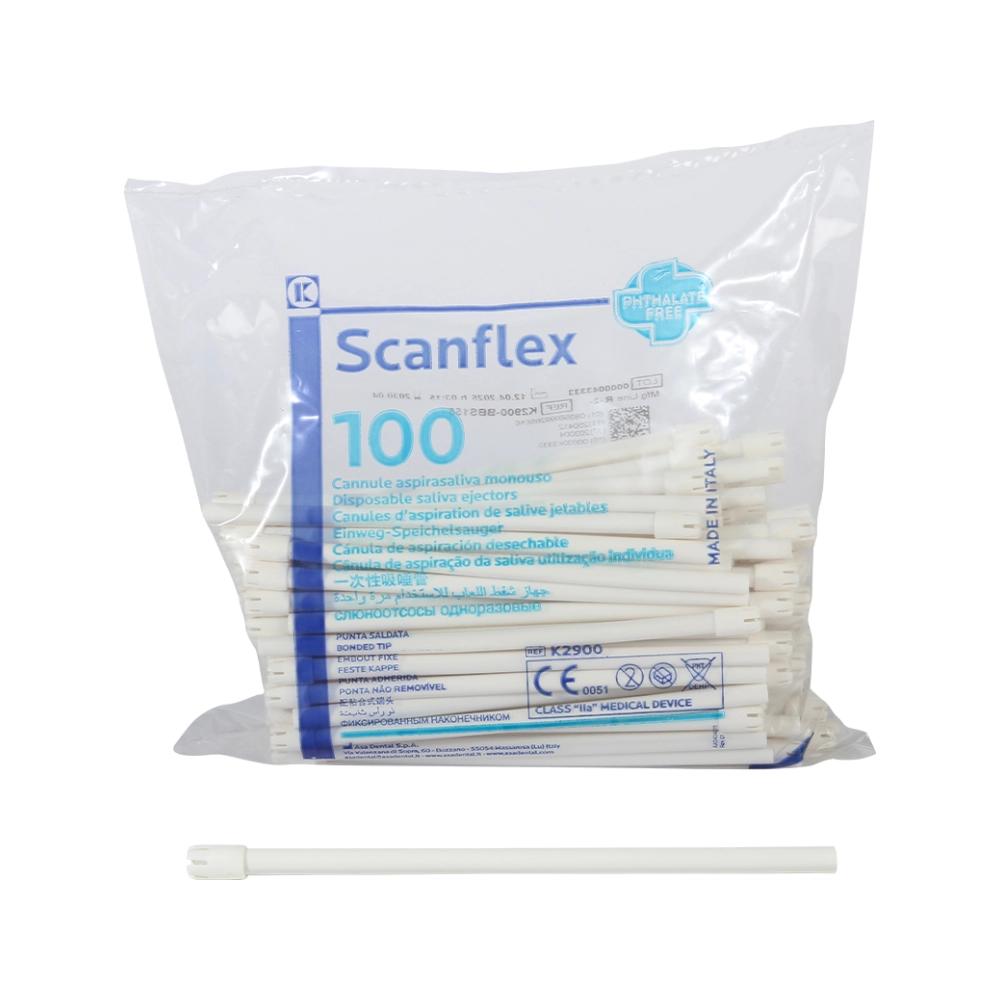 Kaltoplast Scanflex pompes à salive blanc avec embout fixe 100 pcs