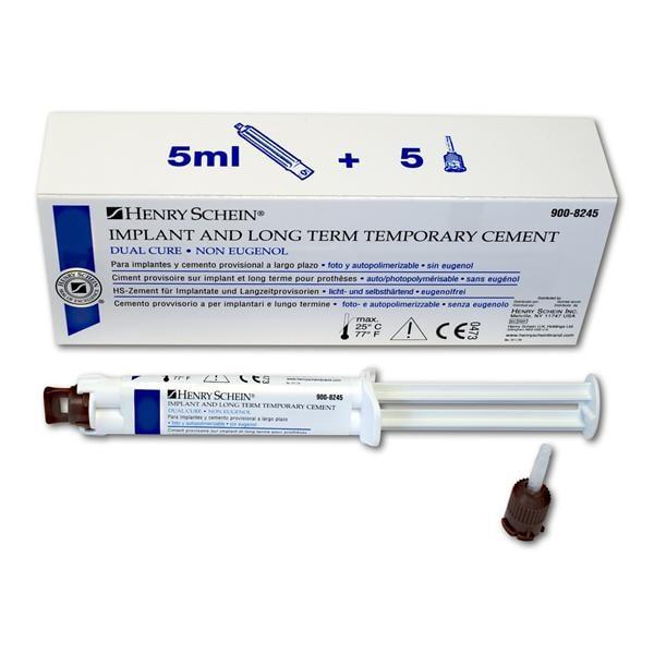 Implant and Long Term Temporary Cement - 1 seringue Smartmix à 5 ml et 5 embouts de mélange bruns