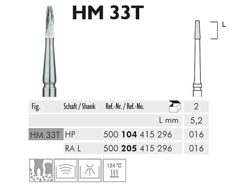 HM 33 T fraise en carbure de tungstène chirurgical