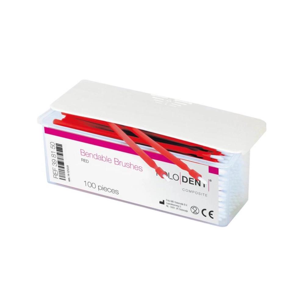 PoloDent bendable brushes rouge 100 pcs
