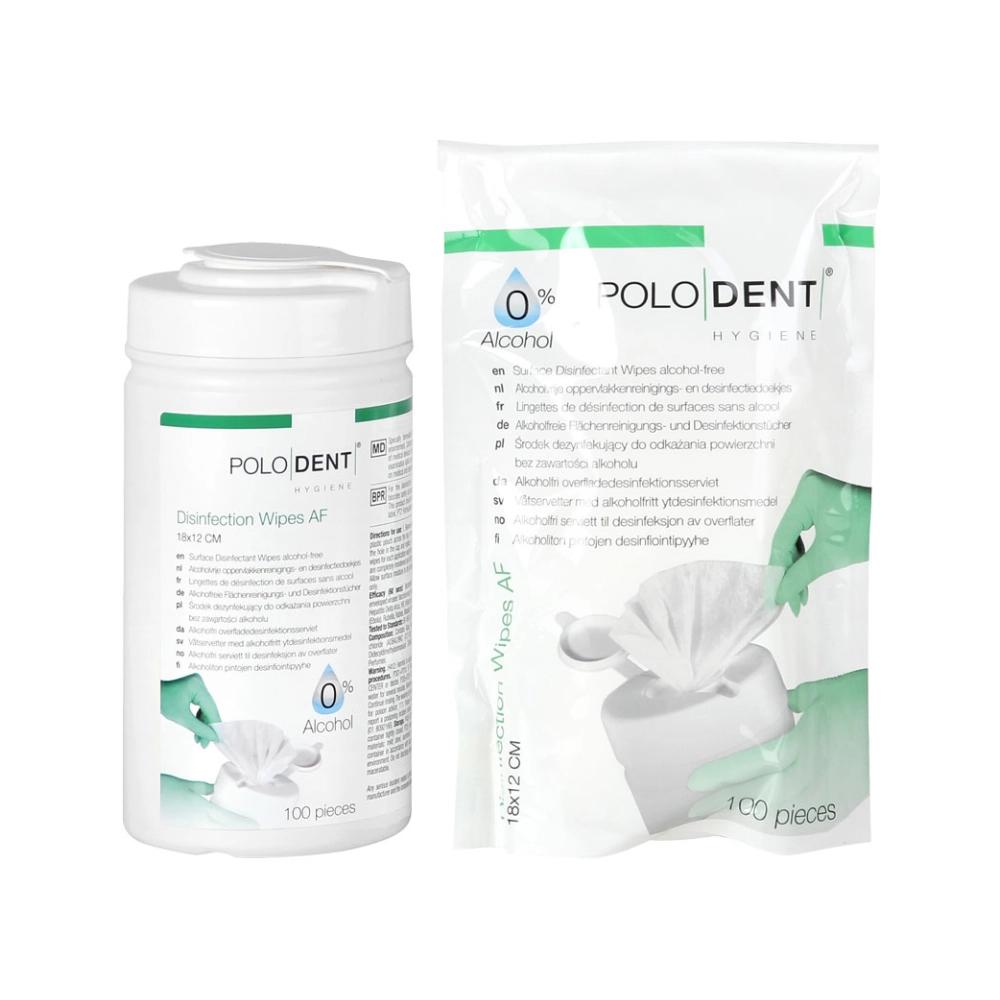 PoloDent Lingettes désinfectantes sans alcool 18x12 cm 12x 100 pcs