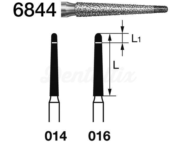 Fraises 6844.314. Diamantée Lance FG (5 pcs)