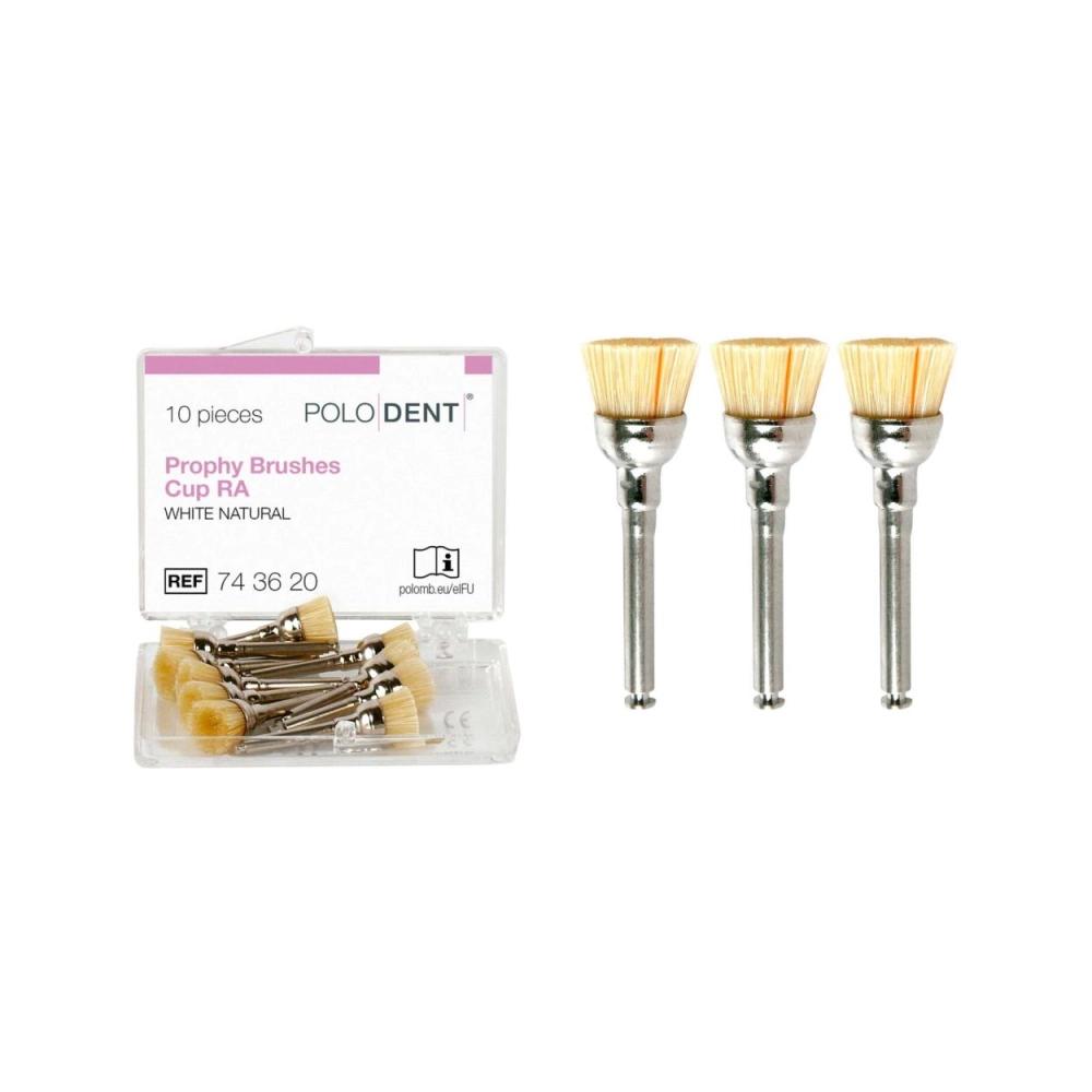 PoloDent Brossettes à polir cupule blanc naturel CA 10 pcs