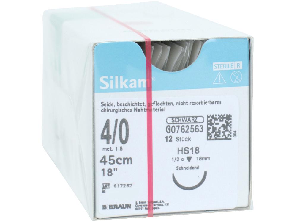 Silkam zwart HS18 4/0 Dtz